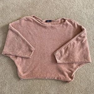 Zara Knit Chenille Sweater Dusty Rose Pink S